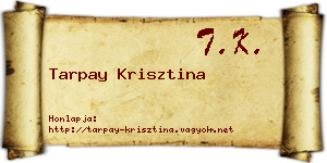 Tarpay Krisztina névjegykártya