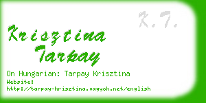 krisztina tarpay business card